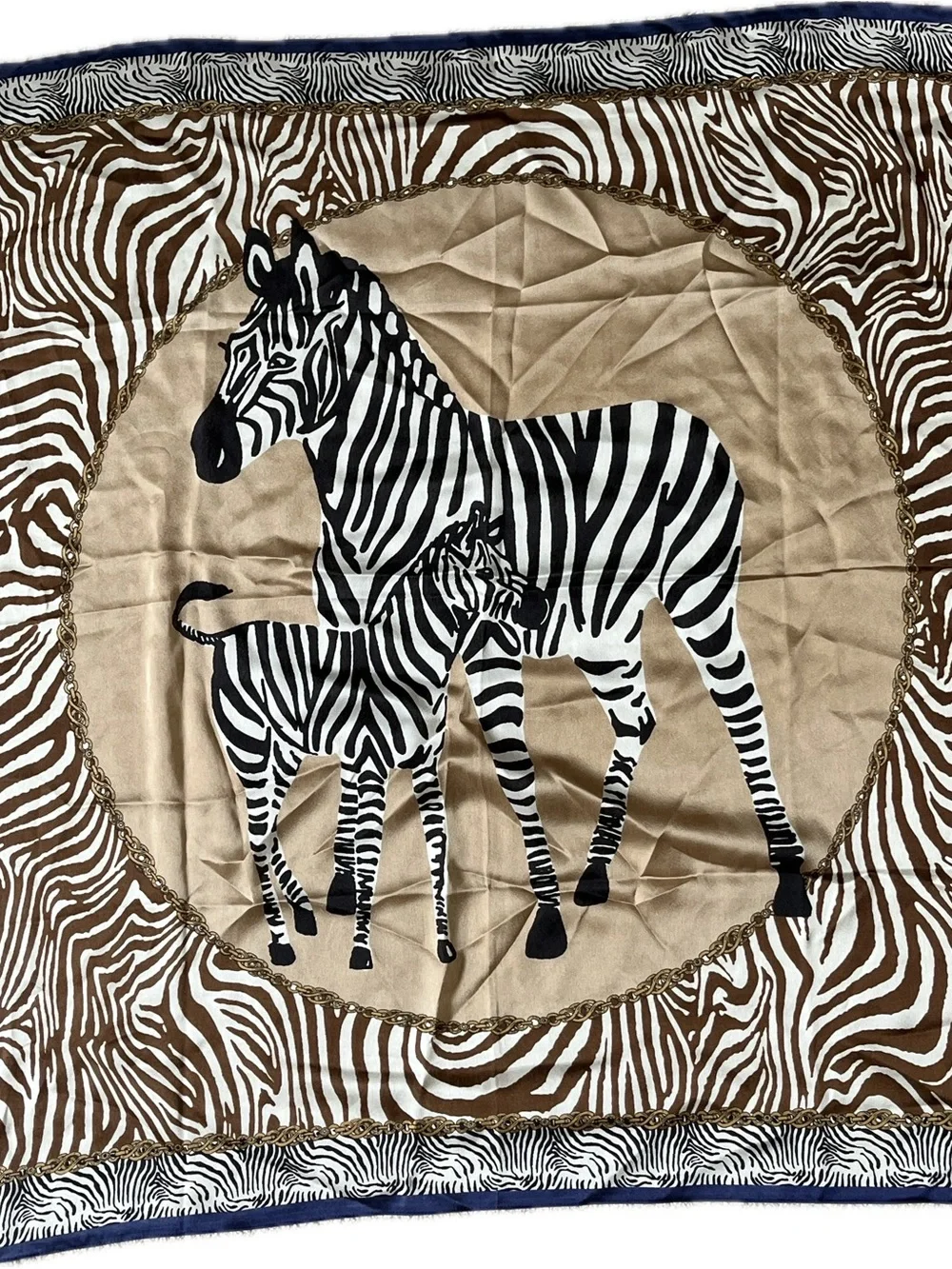 NWT Inc Zebra Print Scarf in Beige, Black, Brown & Blue